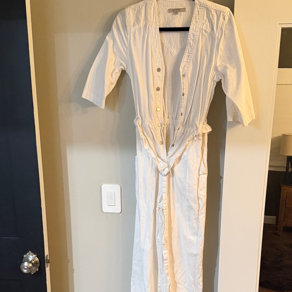 All Saints Cream Jumpsuit